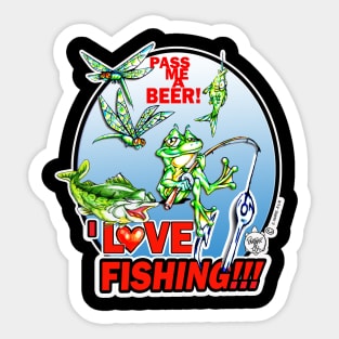 I LOVE FISHING - PASS ME A BEER Sticker